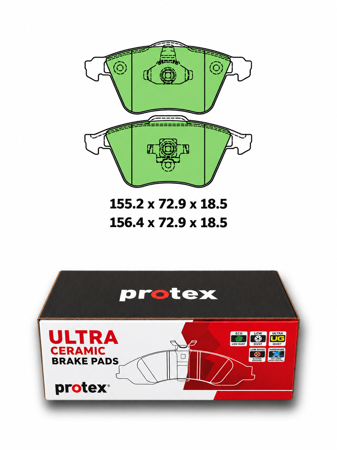 Front Brake Pads Ceramic (Protex) - Focus XR5
