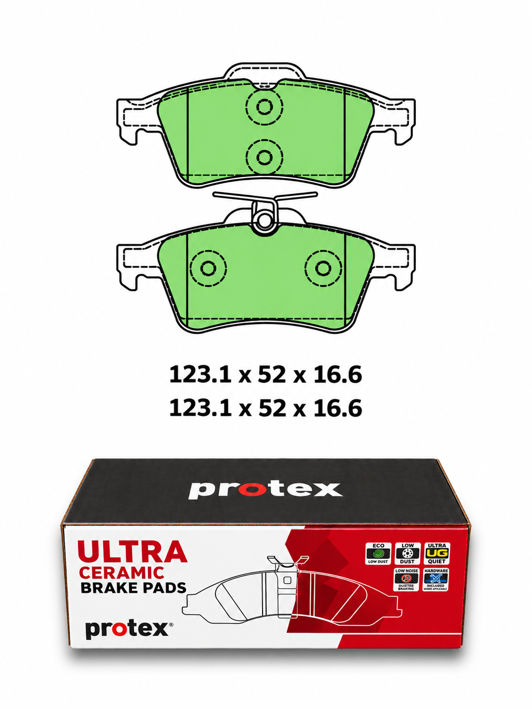 Rear Brake Pads Ceramic (Protex) - Focus XR5